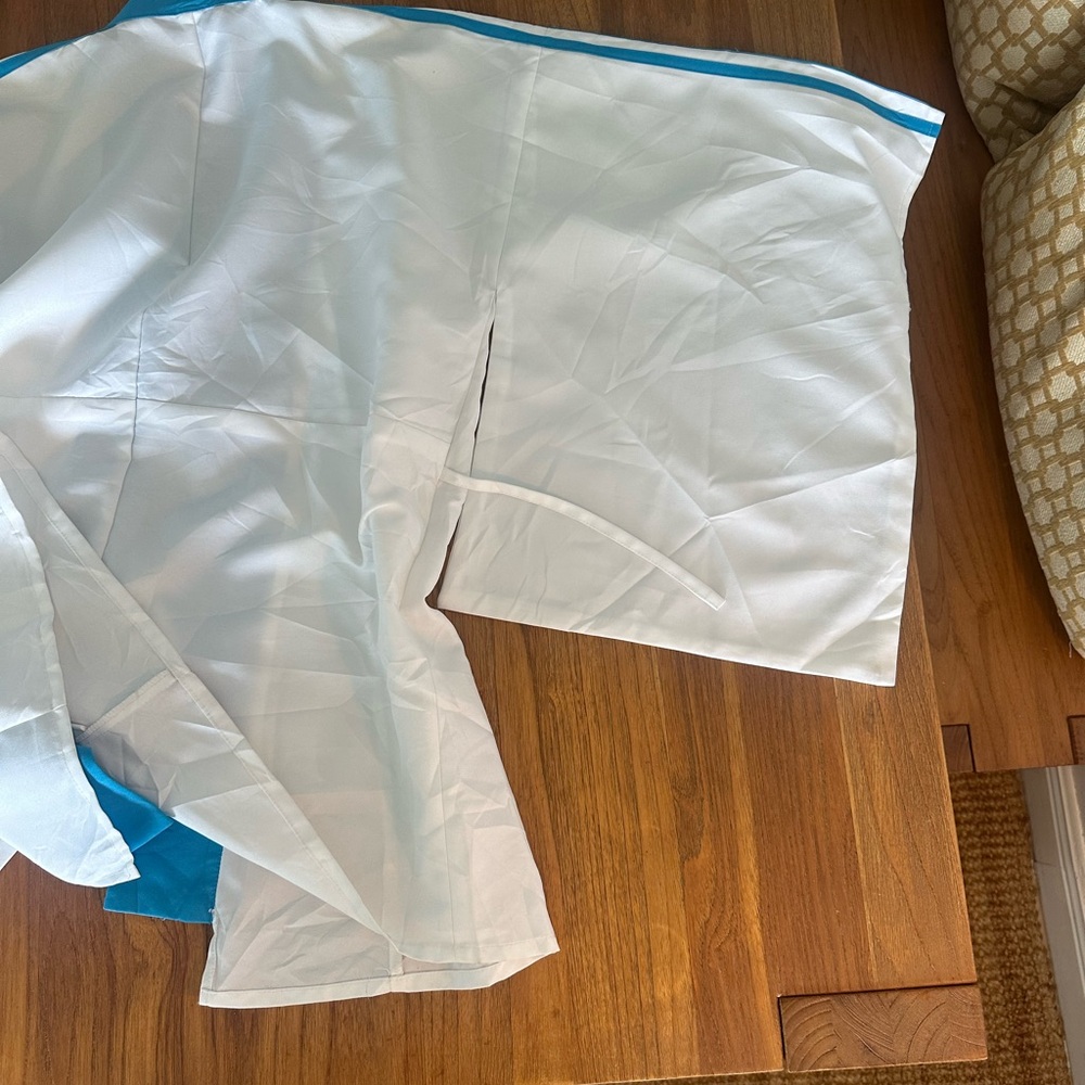 White Kimono Adidas Jacket with Teal Trim - Picture 6 of 16